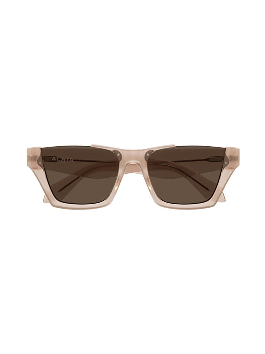 Alaïa Pink/Purple Aa0081s Rectangular Beige Sunglasses