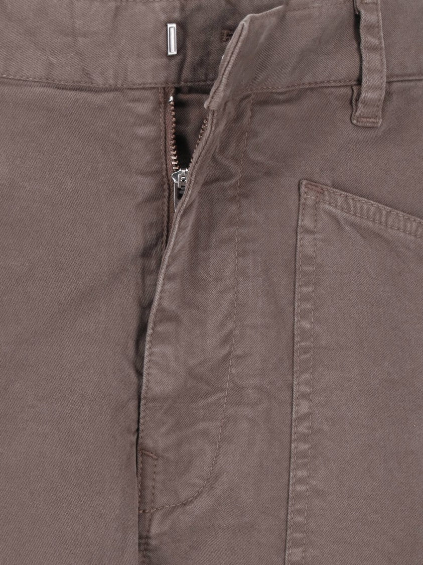 Nili Lotan Brown Shon Rounded-Leg Cotton Pants