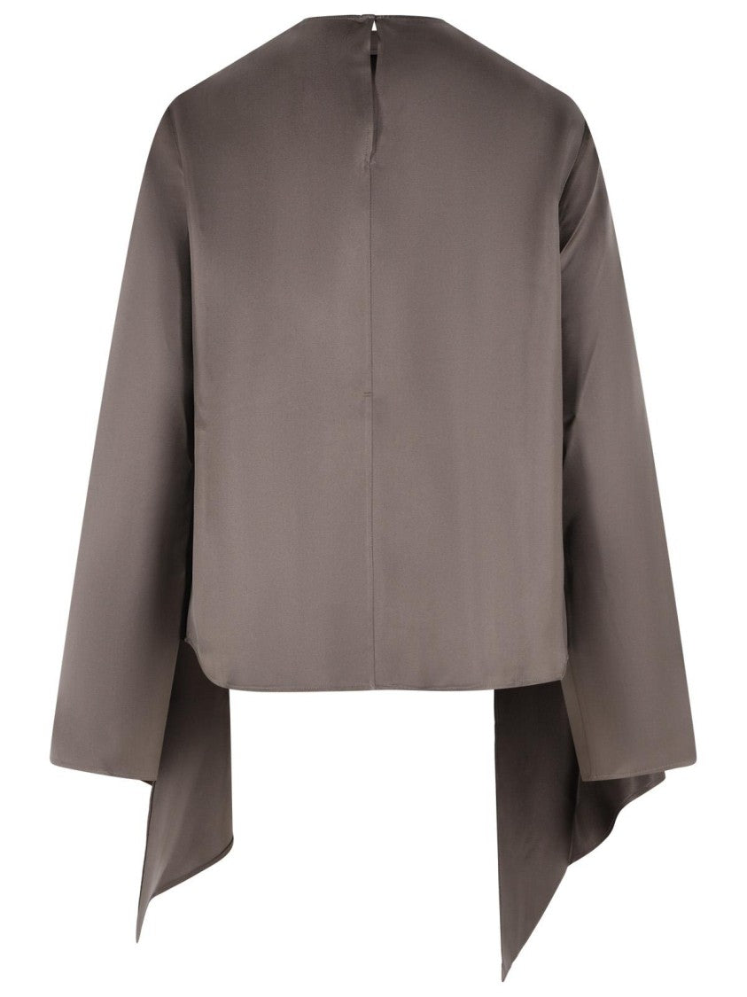 Loulou De Saison 'Gala' Brown Silk Blouse