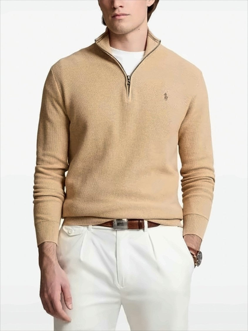 Polo Ralph Lauren Half-Zip Long-Sleeve Pullover With Textured Knit