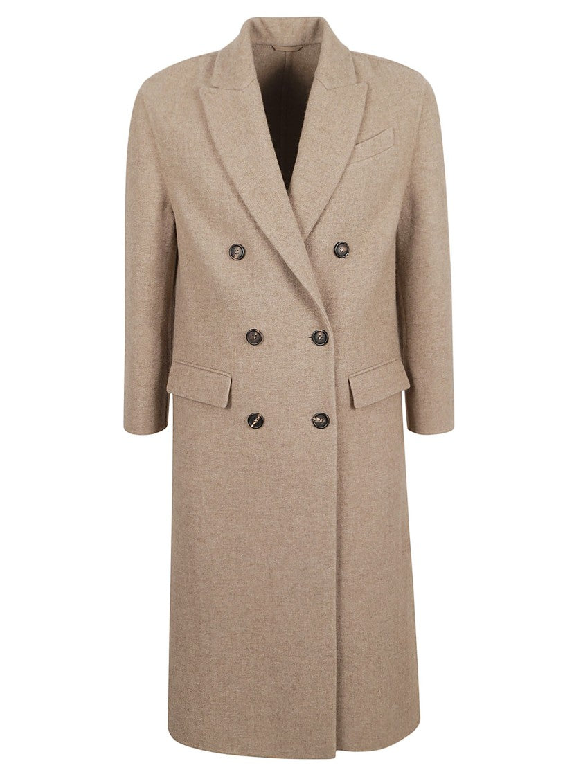 Brunello Cucinelli Double-Breasted Cashmere Blend Coat