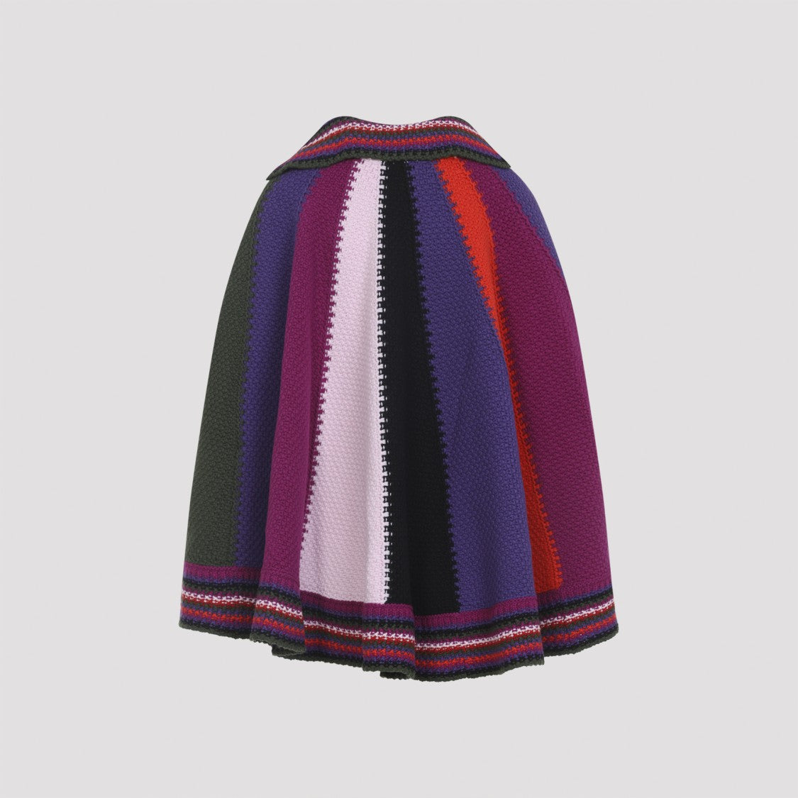 Pucci Multicolour Striped Wool Coat With Structured Collar