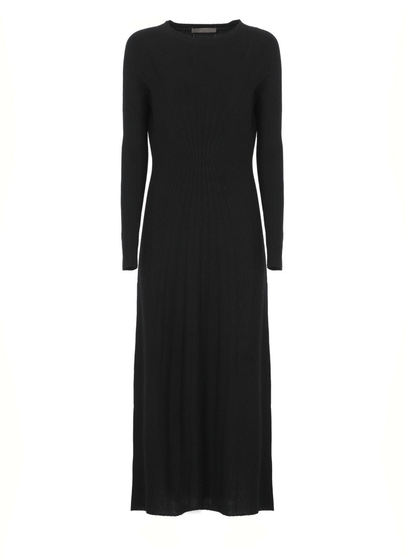 D. Exterior Black Cashmere Blend Dress