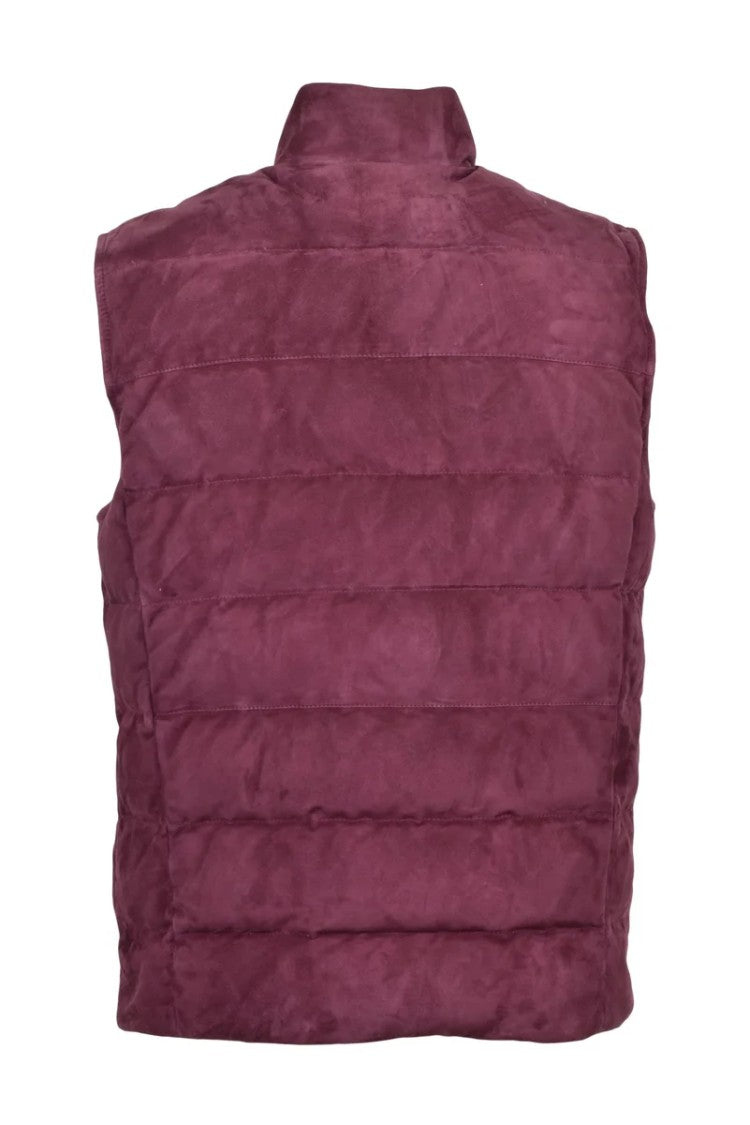 Eleventy Reversible Suede Vest - Red
