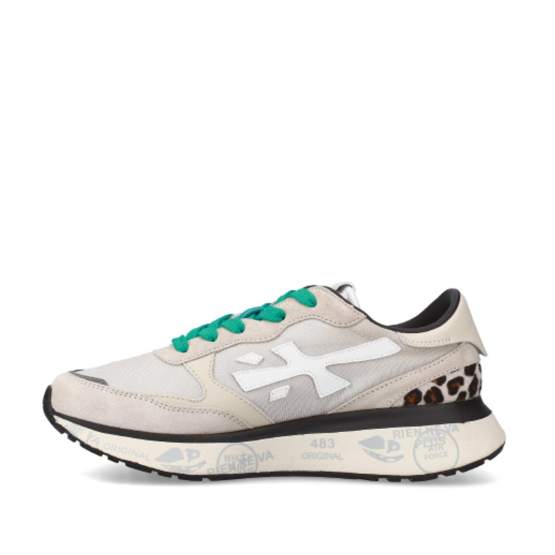 Premiata Lauryn Suede And Technical Fabric Sneakers Butter