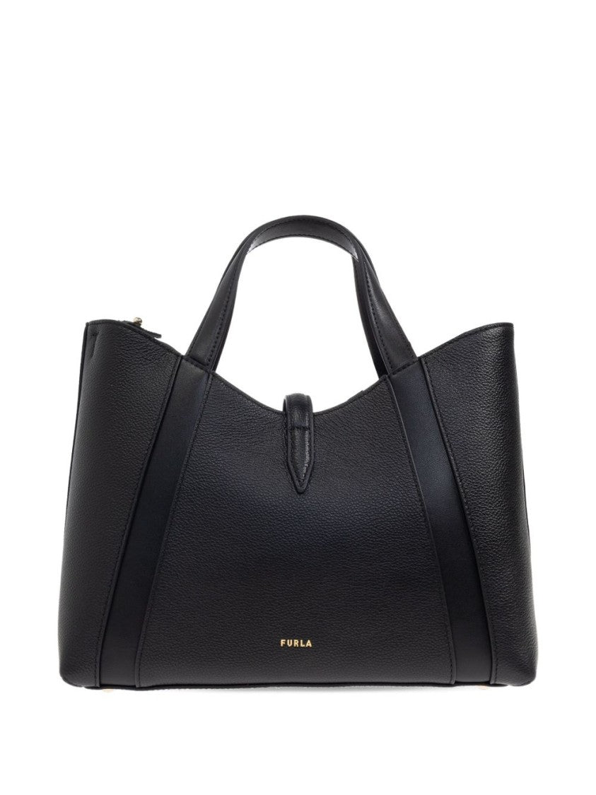 Furla Structured Black Leather Bag