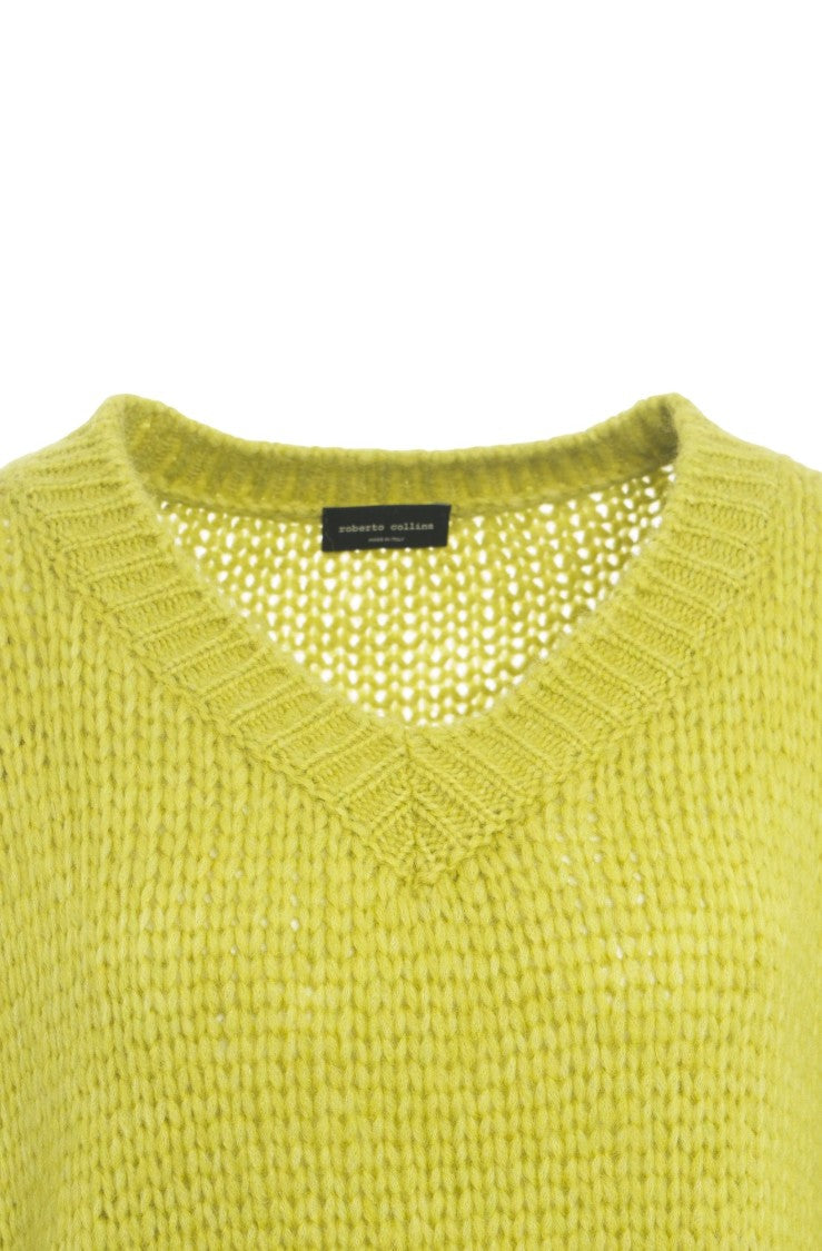 Roberto Collina Cropped Alpaca Blend Sweater With Oversized Fit