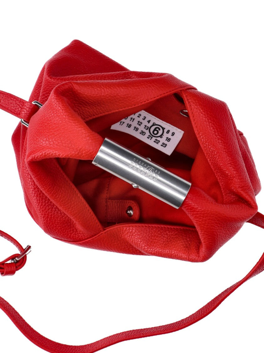 Mm6 By Maison Margiela Red Calf Leather Japanese Shoulder Bag