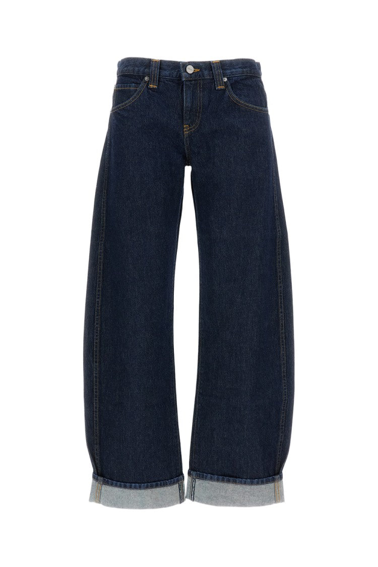 Khaite Straight-Leg Blue Jeans With Mid-Rise Waist