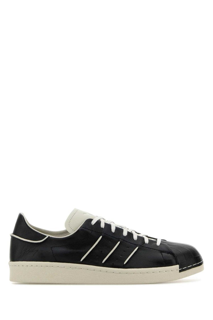Y-3 Yamamoto Black Leather Y-3 Superstar Sneakers