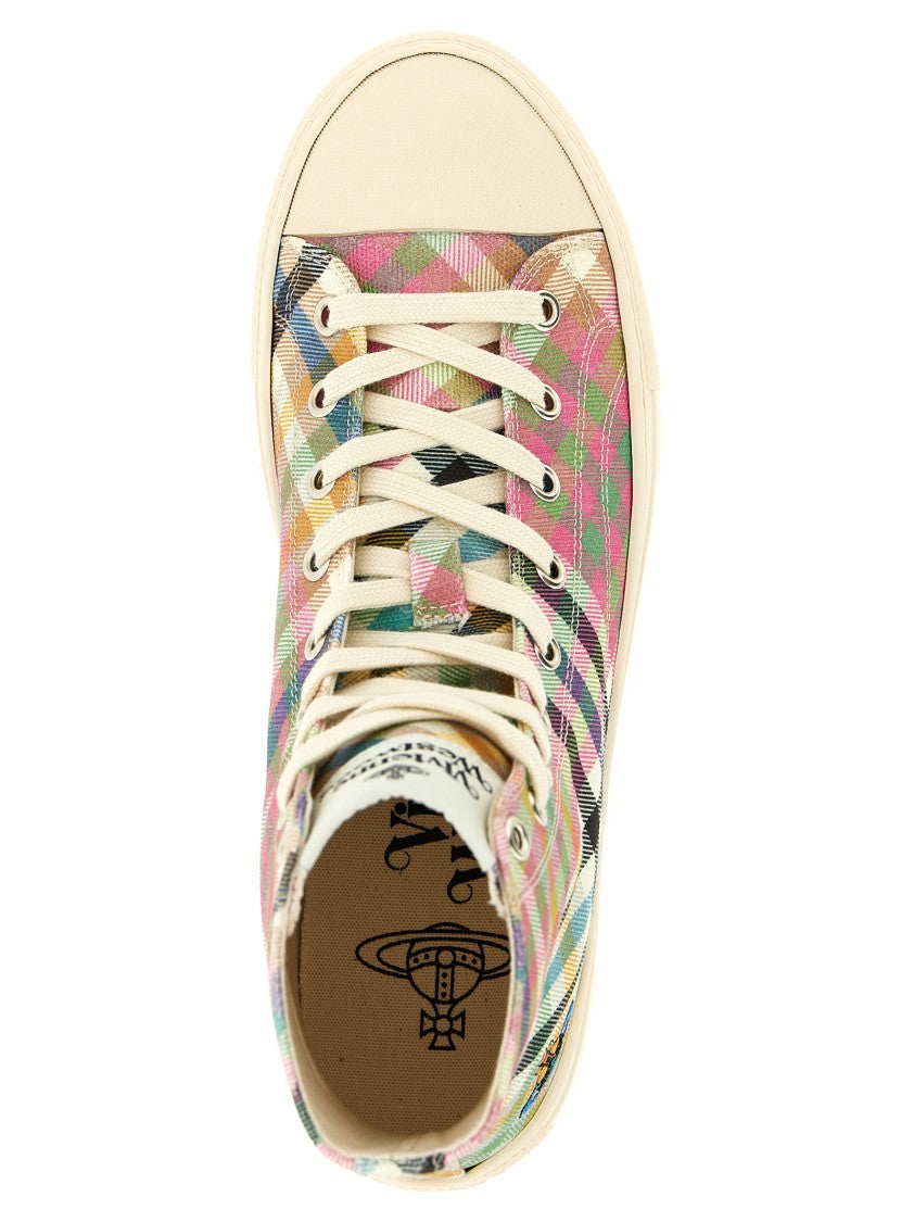 Vivienne Westwood Heather Tartan High-Top Sneakers With Embroidered Orb Logo