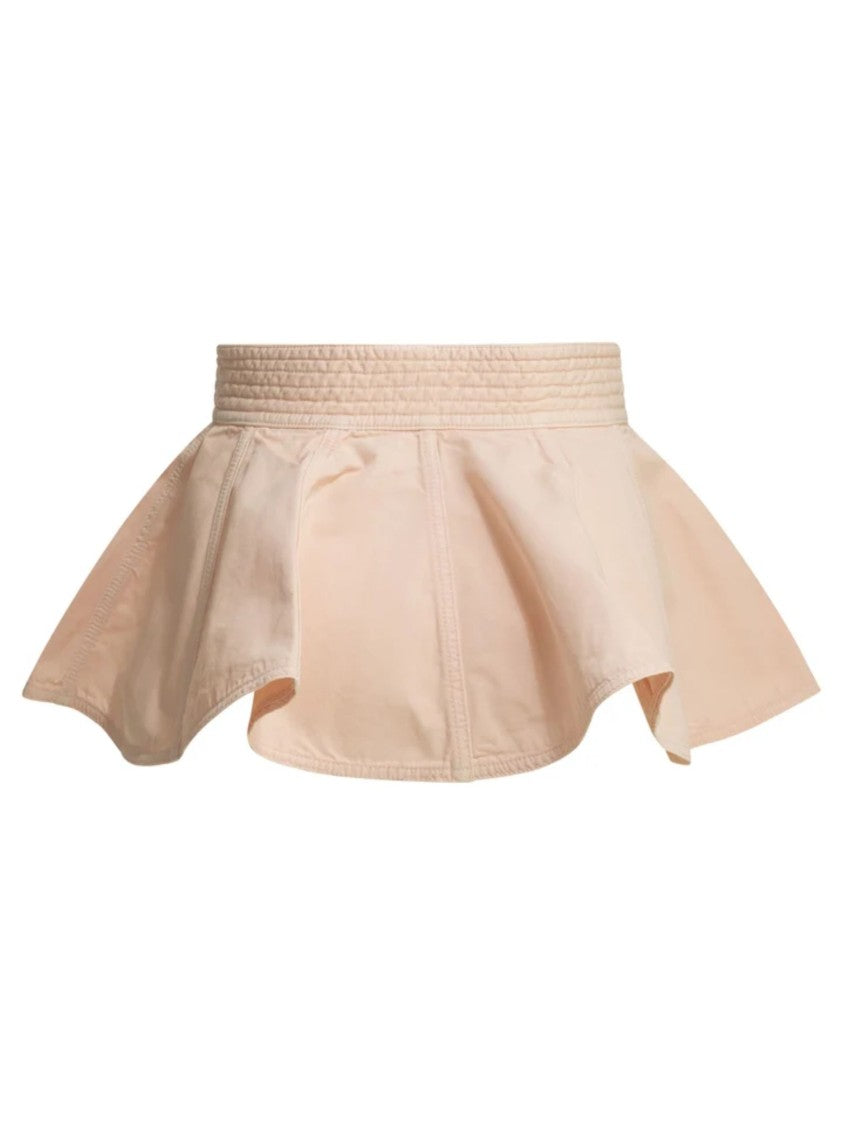 Alaïa Pink Cotton Peplum Mini Skirt
