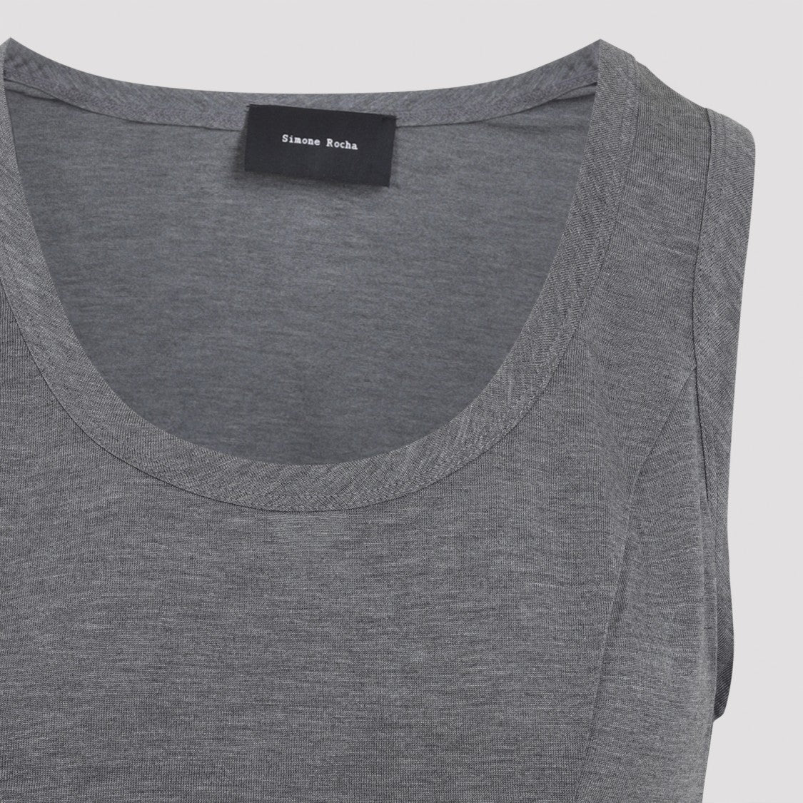 Simone Rocha Grey Cotton Easy Tank Top With Bow Tails