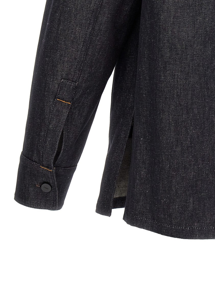 Fendi Grey Cotton Denim Jacket