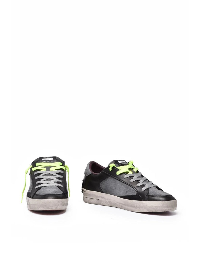 Crime London Black-Grey Suede Sneakers