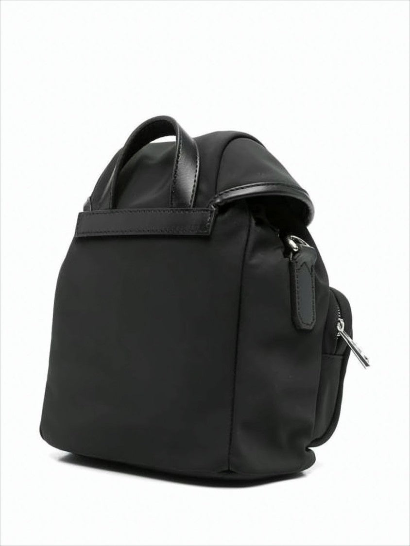 Moncler Compact Black Backpack With Metallic Buckle