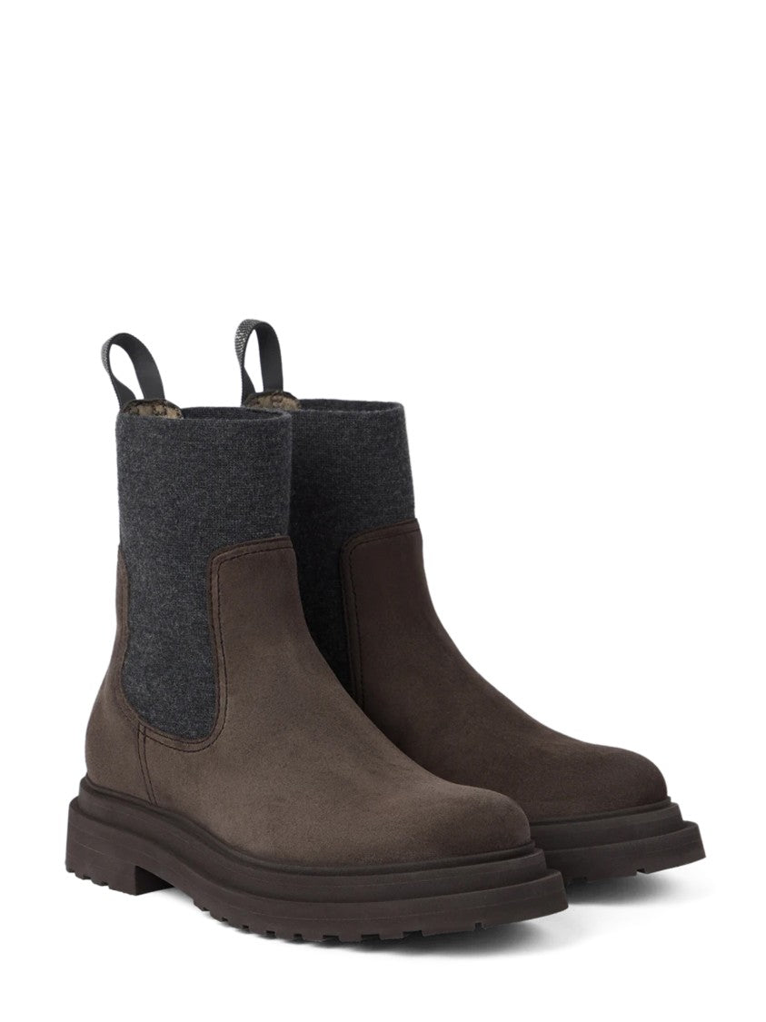 Brunello Cucinelli Calf Leather Ankle Boots