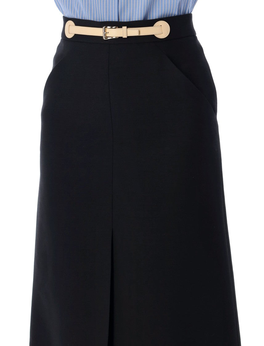 Valentino Garavani Classic Black Midi Skirt