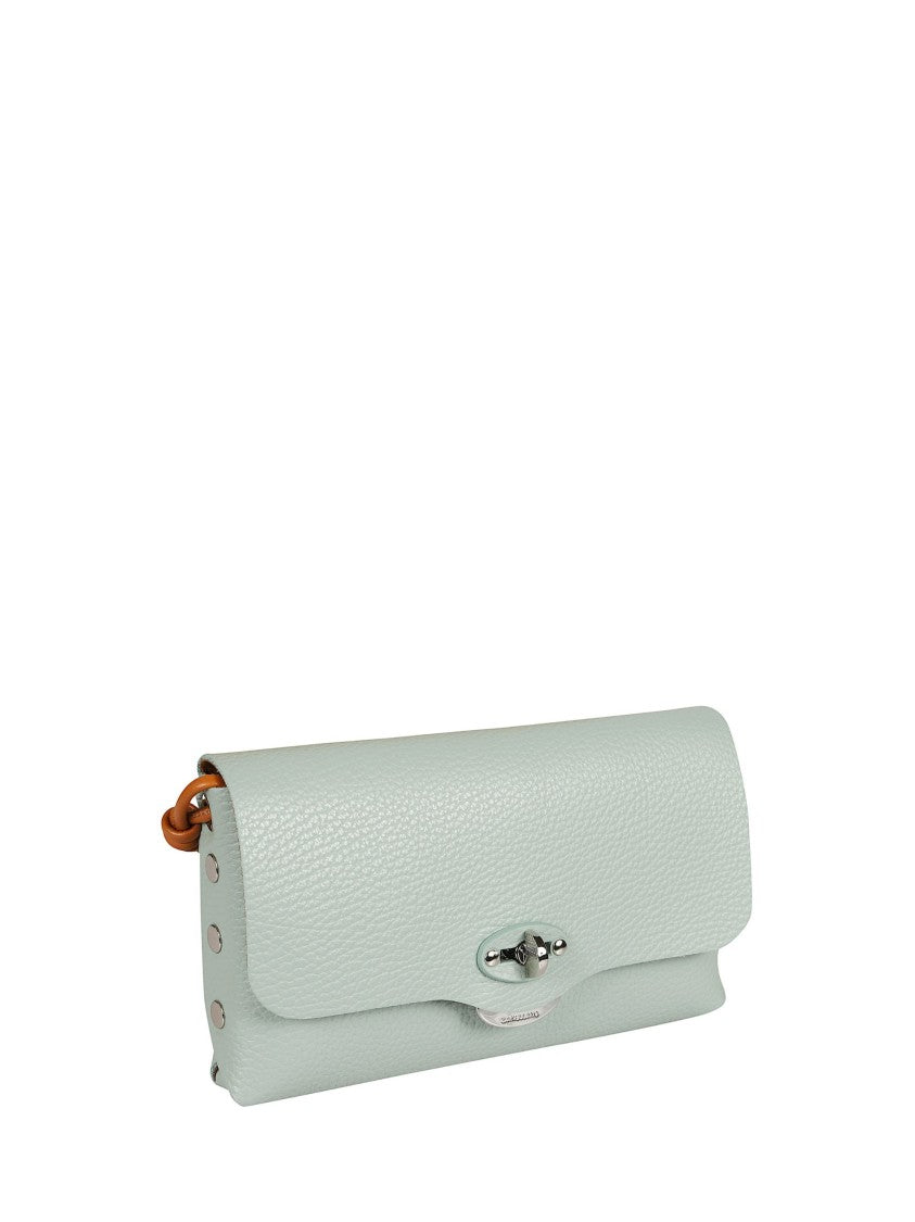 Zanellato Green Pebbled Texture Twist-Lock Shoulder Bag