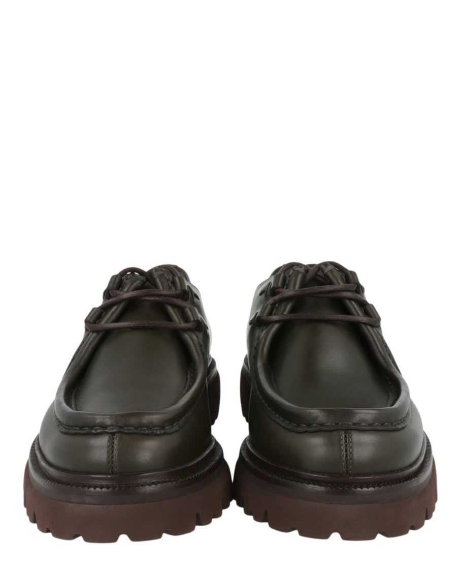 Ferragamo Italo Leather Lace-Up Loafers