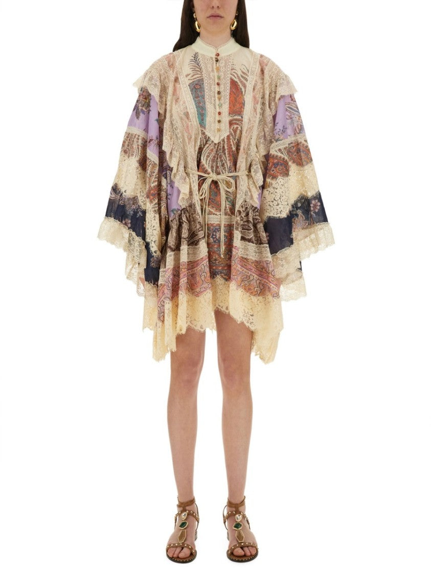 Zimmermann Rhiannon Floral Patchwork Mini Dress