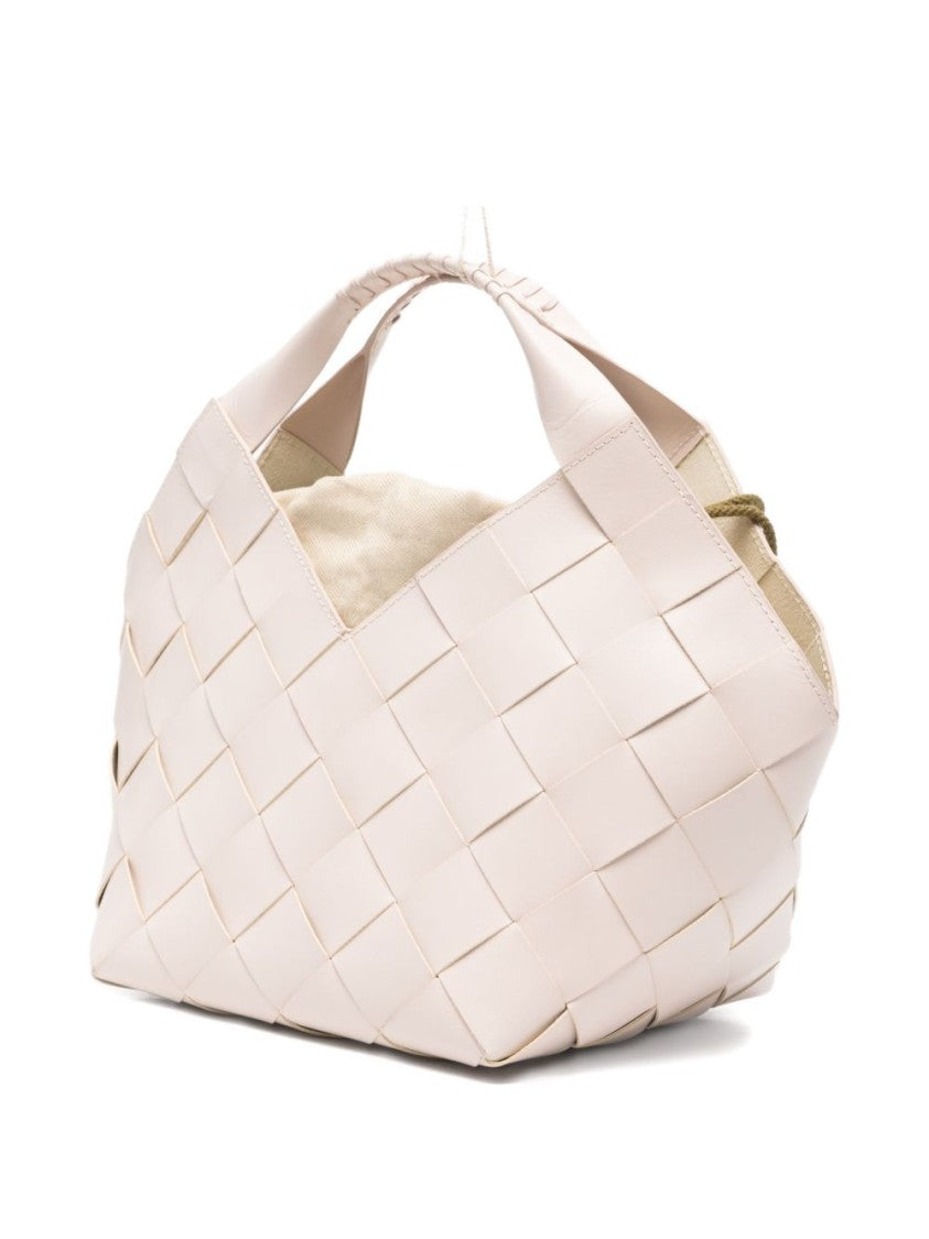Dragon Diffusion Woven Calf Leather Handbag With Drawstring Accents