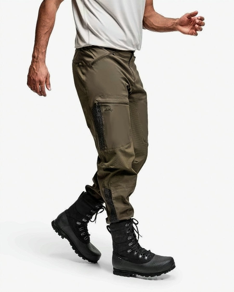 Lundhags Straight Pants With Textured Fabric And Functional Design