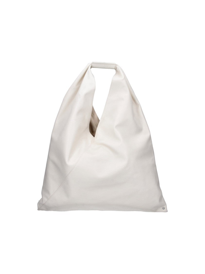 Mm6 By Maison Margiela White Medium Japanese Smooth Faux Leather Bag