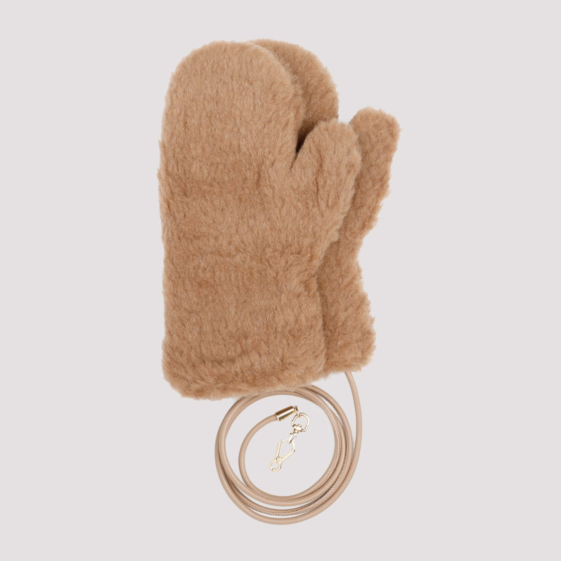 Max Mara Beige Camel Teddy Gloves