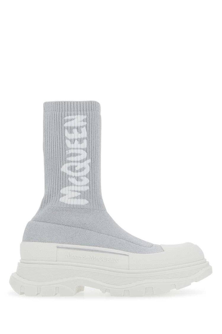 Alexander Mcqueen Grey Stretch Nylon Tread Slick Sneakers