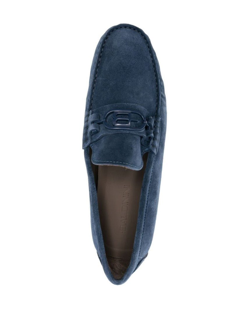 Baldinini Blue Closed Flats Loafers