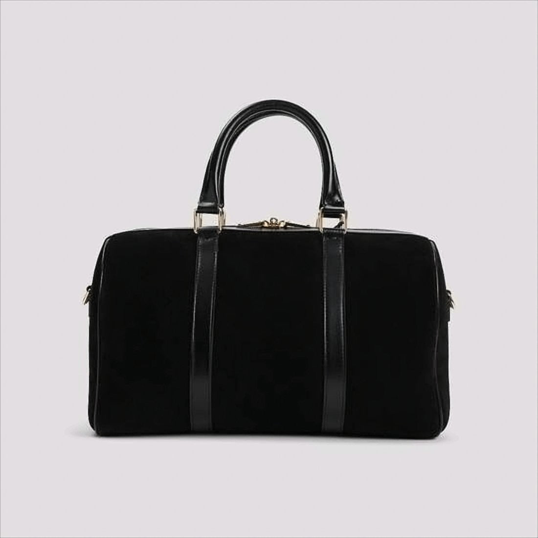 Celine Structured Black Calf Leather Tote Bag With Gold-Tone Hardware