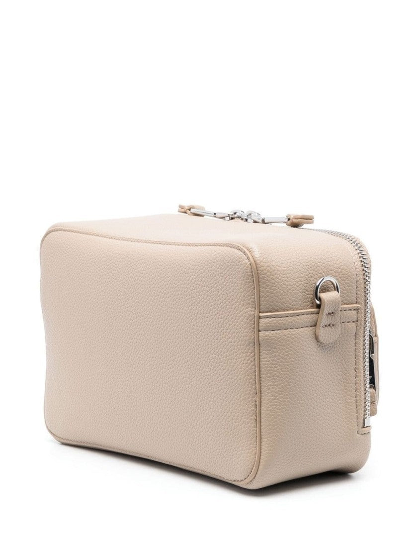 Emporio Armani Beige Textured Finish Shoulder Bag