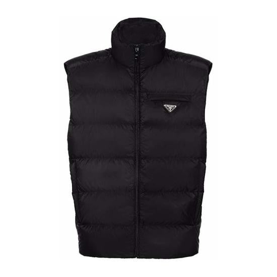 Prada Matte Finish Puffer Vest With High Collar