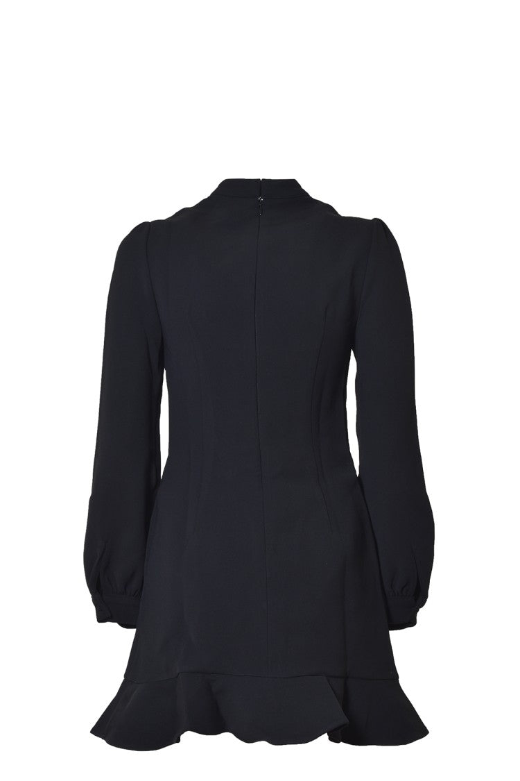 Self-Portrait Black Crêpe Short Dress With Bows