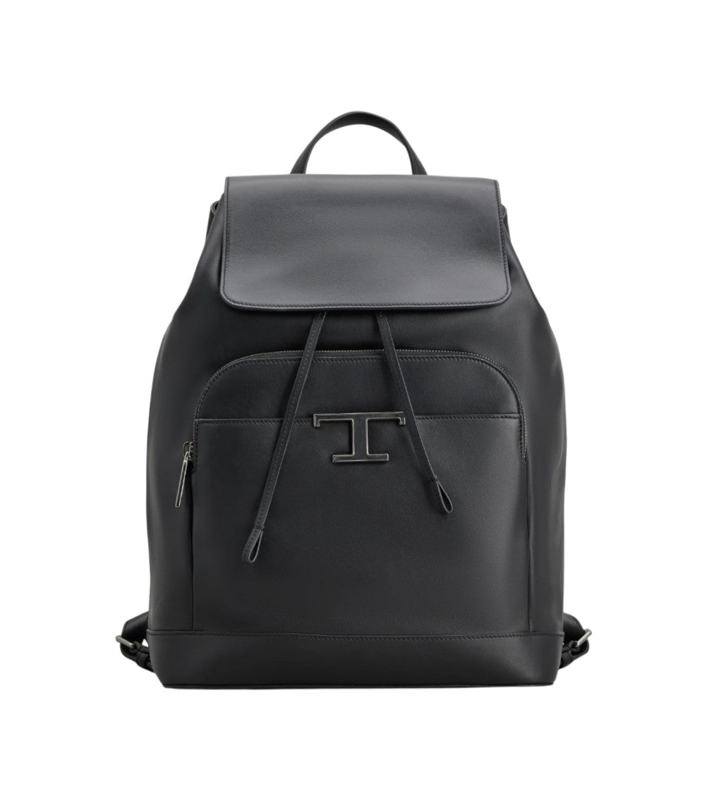 Tod's Calfskin Leather Backpack With Subtle Logo Detail