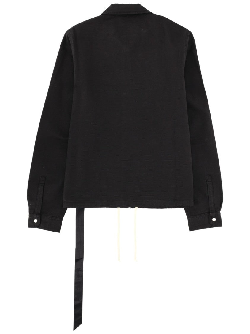 Drkshdw By Rick Owens Zipfront Boxy Cotton Strap Jacket