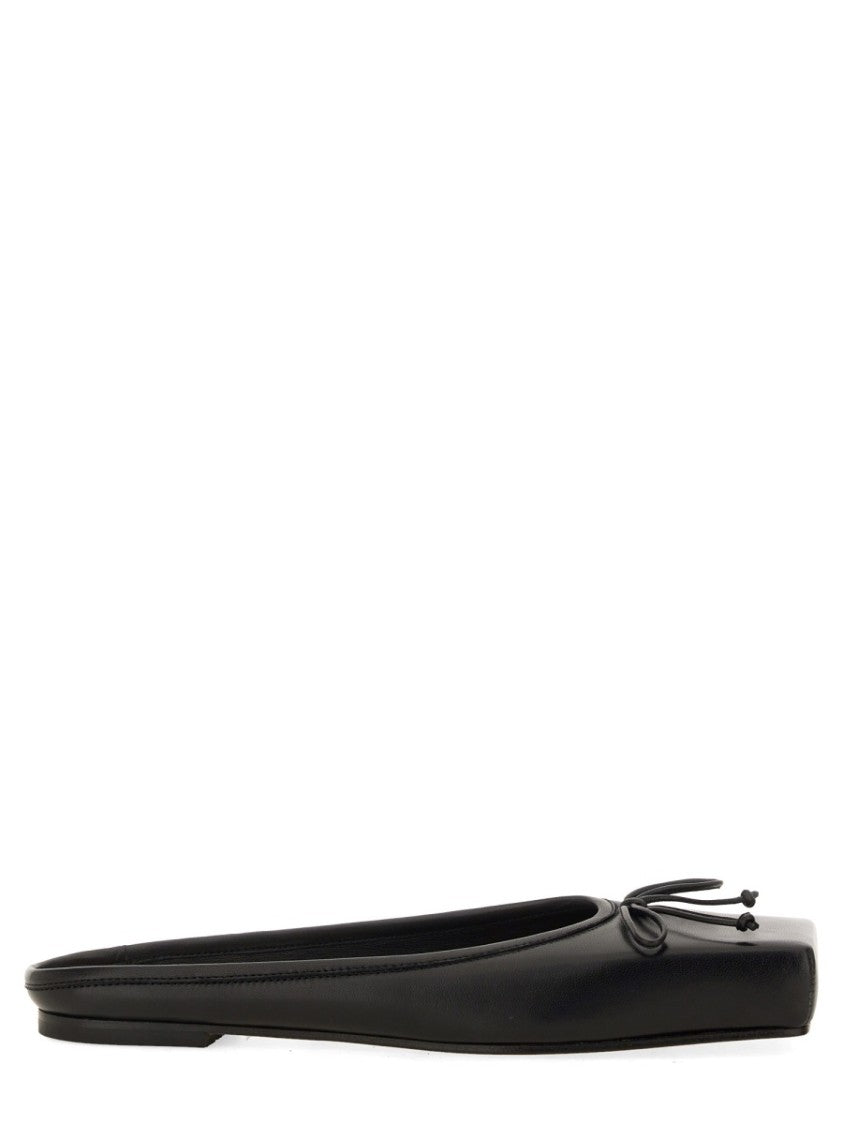 Jacquemus Black Lambskin Mules With Bow Detail