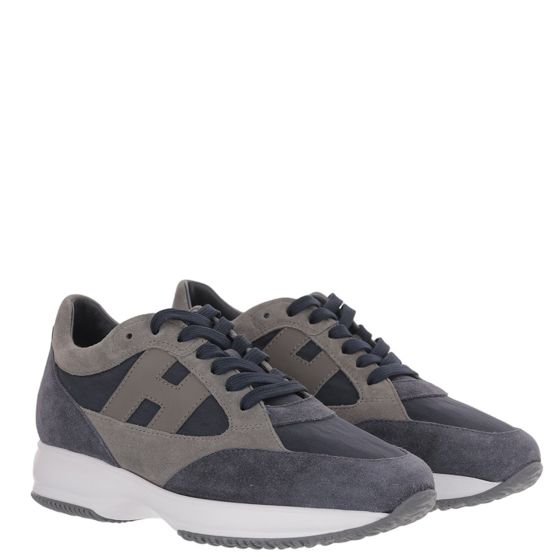 Hogan Multi-Tone Suede And Mesh Sneakers With Iconic Logo