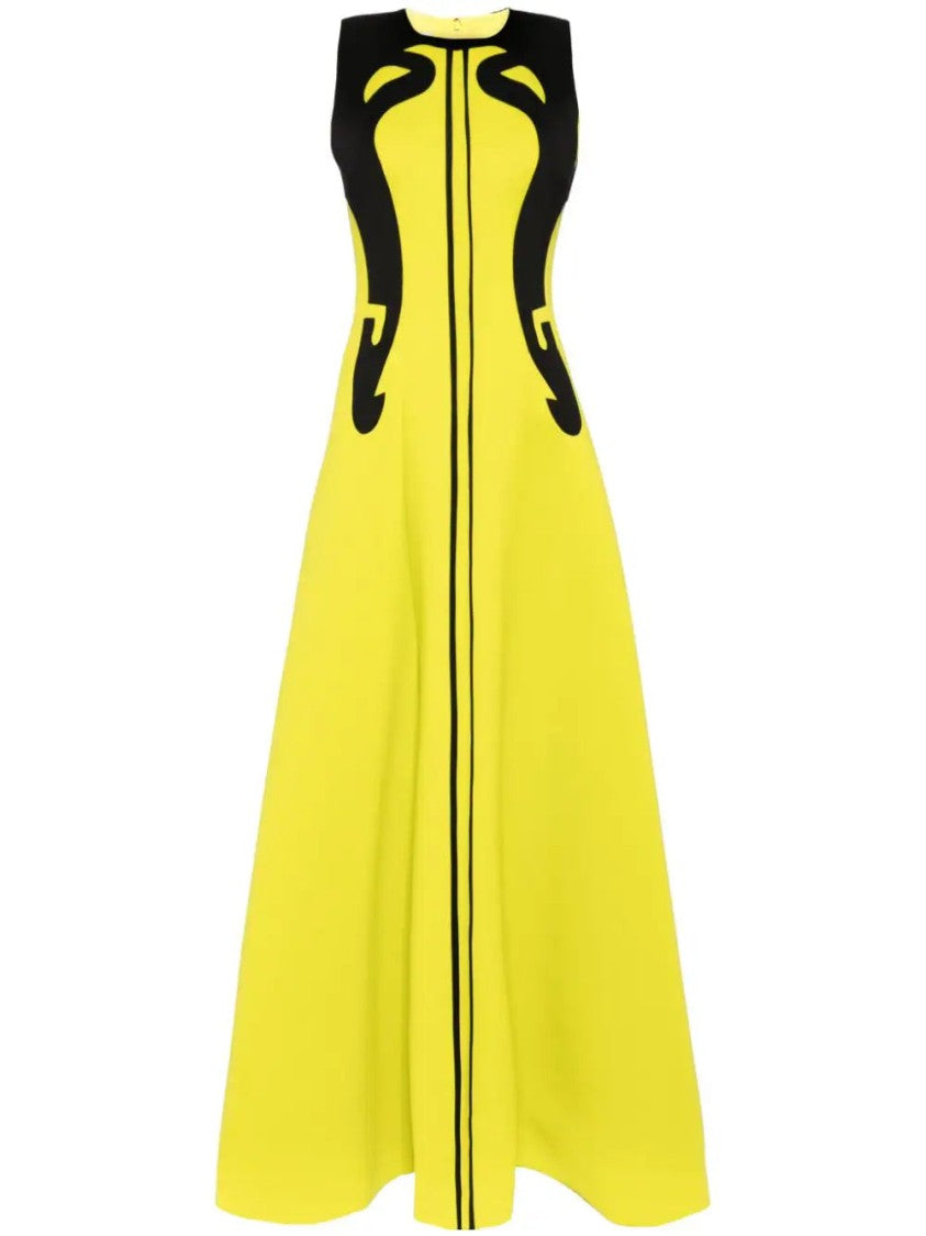 Saiid Kobeisy Neoprene Dress With Abstract Contrast Cuts
