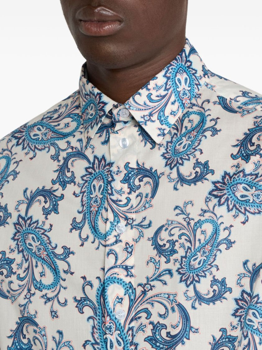 Etro Loose-Fit Short-Sleeve Shirt With Floral-Inspired Print
