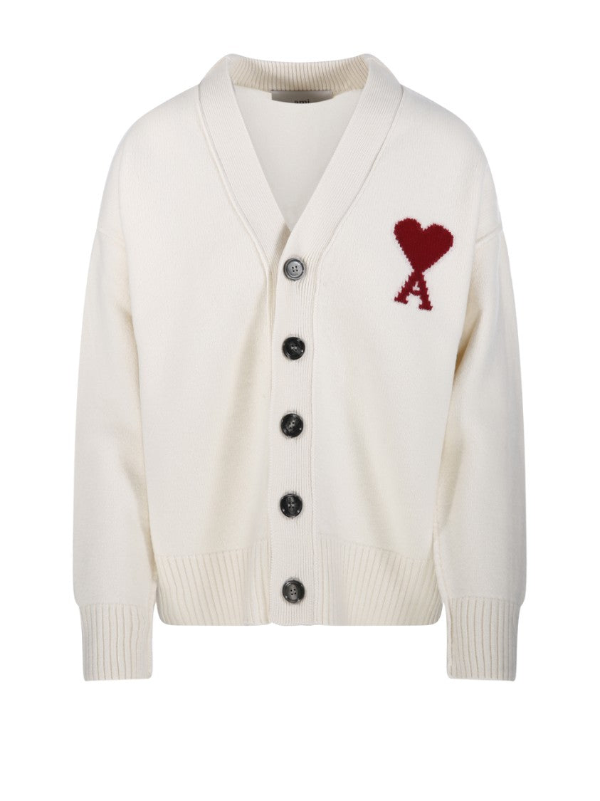 Ami Adc Cardigan V Neck Felted Merino