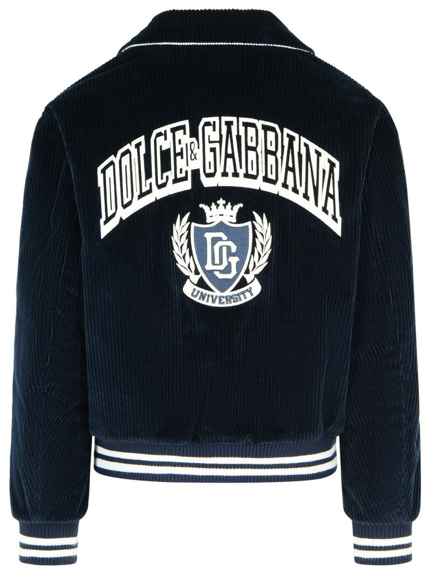 Dolce & Gabbana Navy Cotton Bomber Jacket