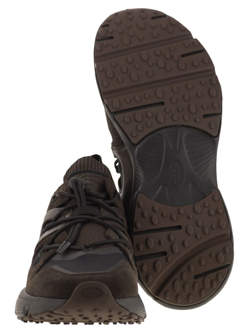 Tod's Leather And Technical Fabric Sneakers