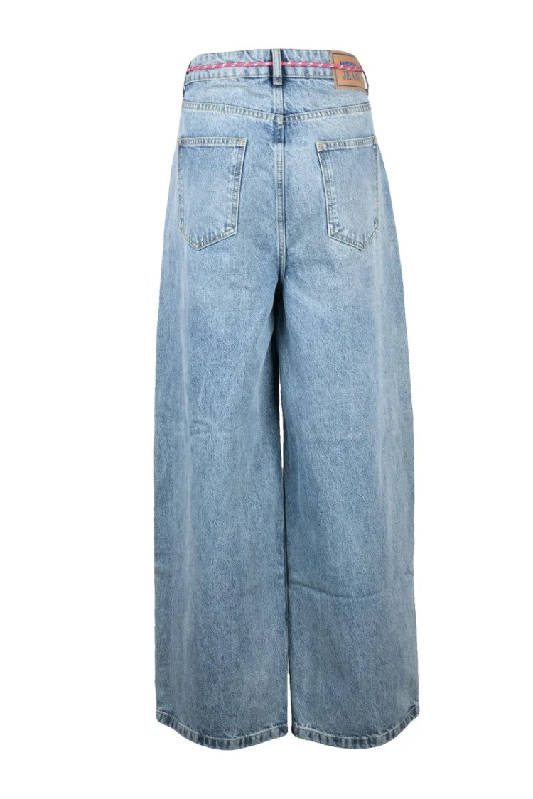Mo5ch1no Jeans Wide Leg Baggy - Denim