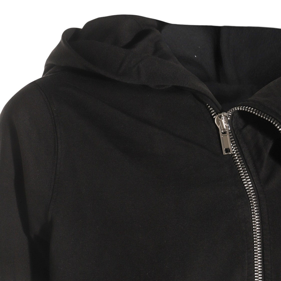 Drkshdw By Rick Owens Minimalist Black Hoodie With Crew Neckline And Relaxed Fit
