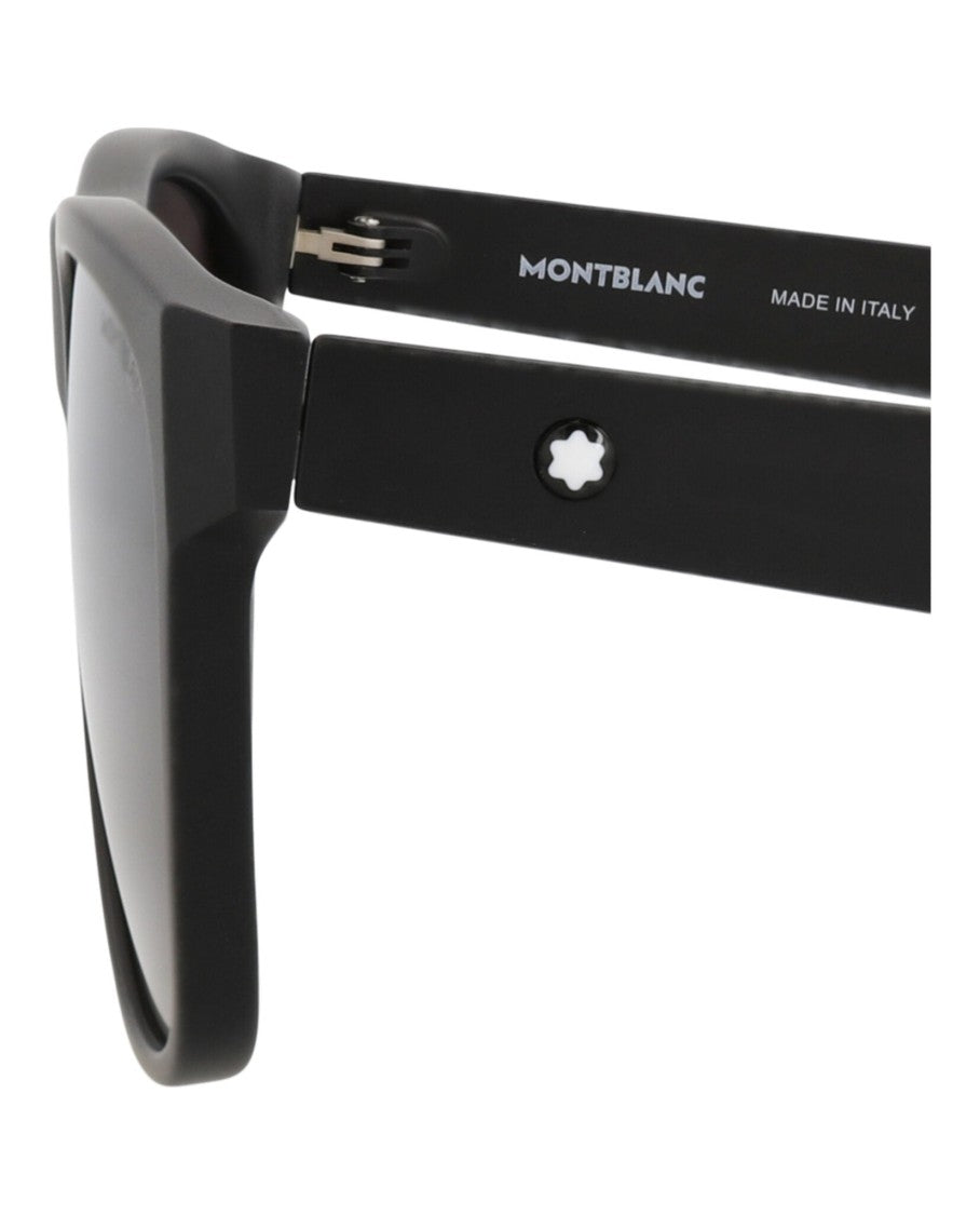 Montblanc Square-Frame Recycled Acetate Sunglasses With Saddle Nose Bridge