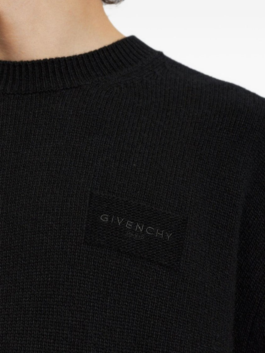Givenchy Black Wool-Cashmere Crewneck Sweater