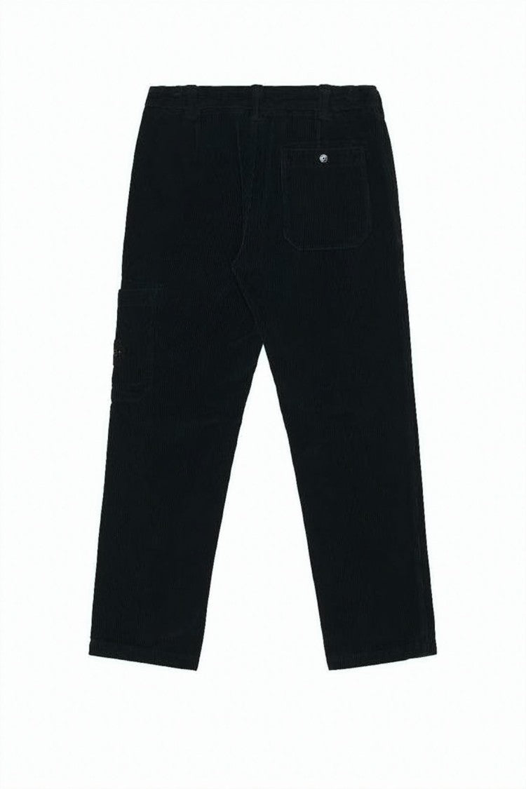 Stone Island Straight Black Pants With Iconic Patch Emblem