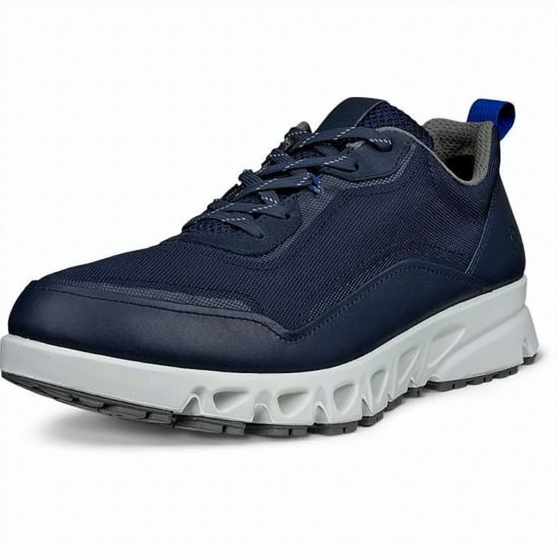 Ecco Navy Leather And Textile Ecco Sneakers With Cut-Out Sole